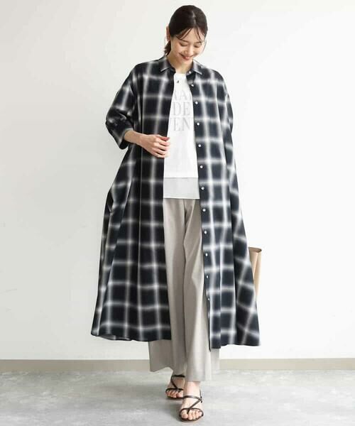 MK MICHEL KLEIN / エムケーミッシェルクラン カットソー | [洗える]シフォン切替えフロッキーロゴTシャツ | 詳細13
