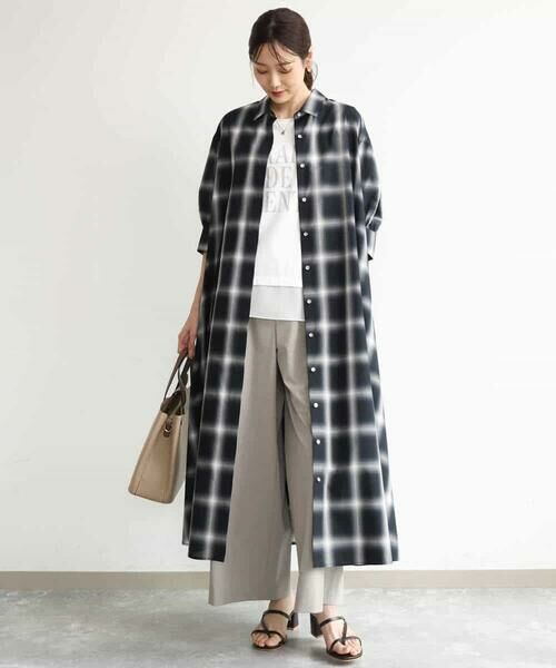 MK MICHEL KLEIN / エムケーミッシェルクラン カットソー | [洗える]シフォン切替えフロッキーロゴTシャツ | 詳細15