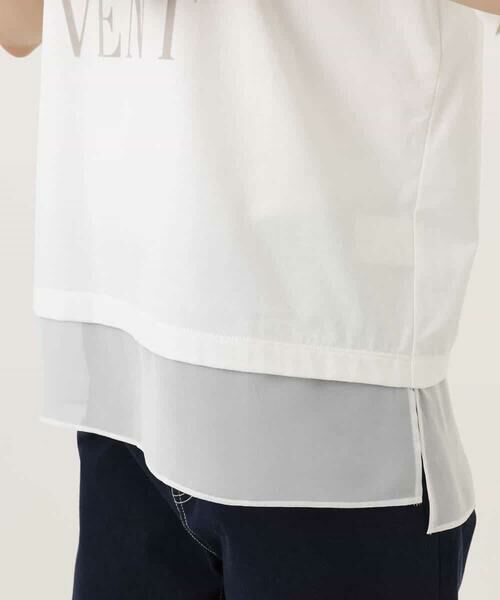 MK MICHEL KLEIN / エムケーミッシェルクラン カットソー | [洗える]シフォン切替えフロッキーロゴTシャツ | 詳細21