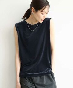 MK MICHEL KLEIN / エムケーミッシェルクラン カットソー | [洗える]シアーベロア ノースリーブトップス