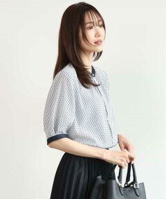 MK MICHEL KLEIN / エムケーミッシェルクラン シャツ・ブラウス | [洗える]ダイヤモチーフ幾何柄ブラウス