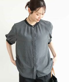 MK MICHEL KLEIN / エムケーミッシェルクラン シャツ・ブラウス | [洗える]ダイヤモチーフ幾何柄ブラウス