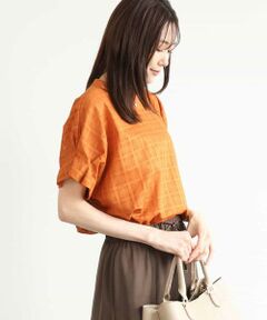 MK MICHEL KLEIN / エムケーミッシェルクラン シャツ・ブラウス | [洗える]シアーチェックタックスリーブブラウス