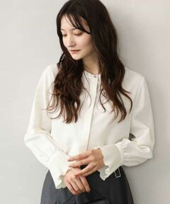 MK MICHEL KLEIN / エムケーミッシェルクラン シャツ・ブラウス | [洗える]袖プリーツバンドカラーブラウス