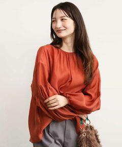 MK MICHEL KLEIN / エムケーミッシェルクラン シャツ・ブラウス | [洗える]ボリュームスリーブサテンブラウス