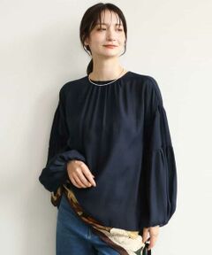 MK MICHEL KLEIN / エムケーミッシェルクラン シャツ・ブラウス | [洗える]ボリュームスリーブサテンブラウス