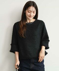 MK MICHEL KLEIN / エムケーミッシェルクラン シャツ・ブラウス | [洗える]ツイードライクフリンジトップス