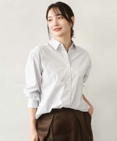 MK MICHEL KLEIN / エムケーミッシェルクラン シャツ・ブラウス | [防シワ/洗える]コットン混ベーシックシャツ（ストライプ）
