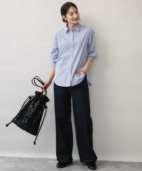 MK MICHEL KLEIN / エムケーミッシェルクラン シャツ・ブラウス | [防シワ/洗える]コットン混ベーシックシャツ（ストライプ） | 詳細10