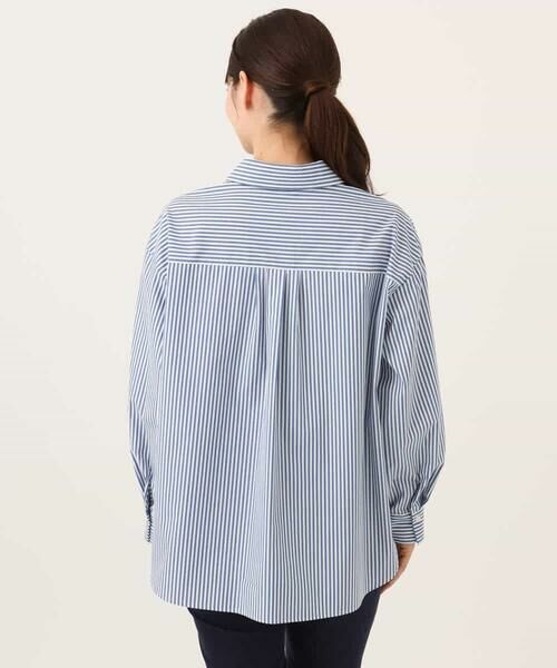 MK MICHEL KLEIN / エムケーミッシェルクラン シャツ・ブラウス | [防シワ/洗える]コットン混ベーシックシャツ（ストライプ） | 詳細15