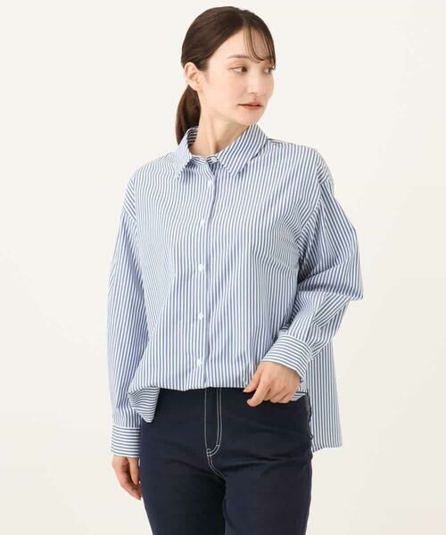MK MICHEL KLEIN / エムケーミッシェルクラン シャツ・ブラウス | [防シワ/洗える]コットン混ベーシックシャツ（ストライプ） | 詳細21