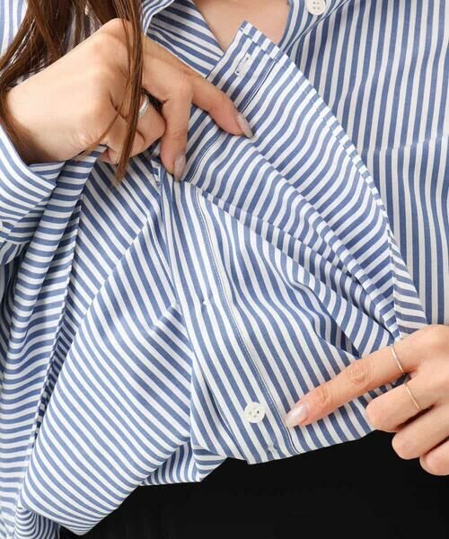 MK MICHEL KLEIN / エムケーミッシェルクラン シャツ・ブラウス | [防シワ/洗える]コットン混ベーシックシャツ（ストライプ） | 詳細23