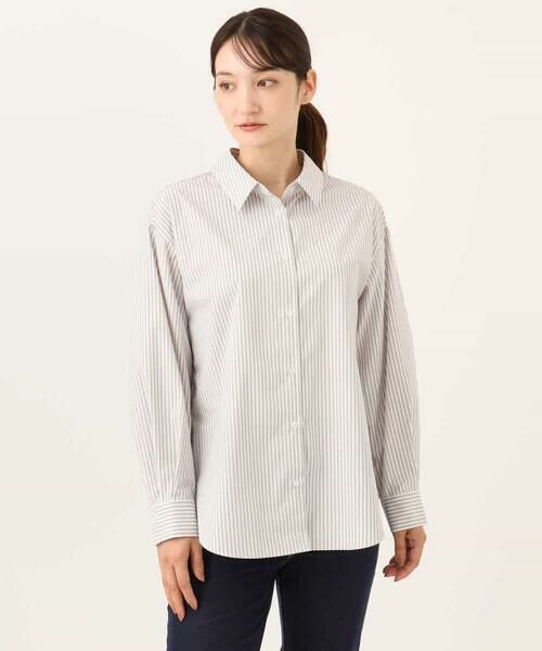 MK MICHEL KLEIN / エムケーミッシェルクラン シャツ・ブラウス | [防シワ/洗える]コットン混ベーシックシャツ（ストライプ） | 詳細25