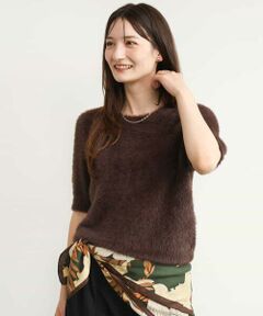 MK MICHEL KLEIN / エムケーミッシェルクラン ニット・セーター | [洗える]半袖シャギーニット