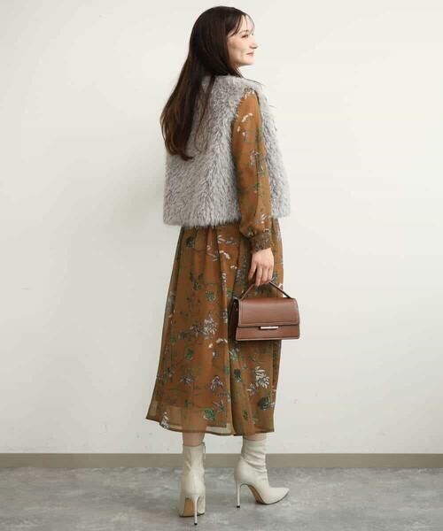 MK MICHEL KLEIN / エムケーミッシェルクラン ロング・マキシ丈スカート | [洗える]水彩花柄シフォンスカート | 詳細27