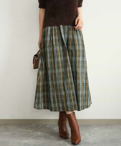 MK MICHEL KLEIN / エムケーミッシェルクラン ロング・マキシ丈スカート | [洗える]チェック柄タフタスカート