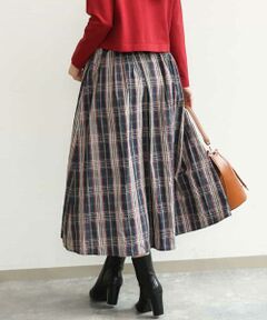 MK MICHEL KLEIN / エムケーミッシェルクラン ロング・マキシ丈スカート | [洗える]チェック柄タフタスカート