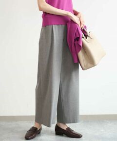 MK MICHEL KLEIN / エムケーミッシェルクラン その他パンツ | [洗える]ストレートワイドパンツ(チェック・無地)