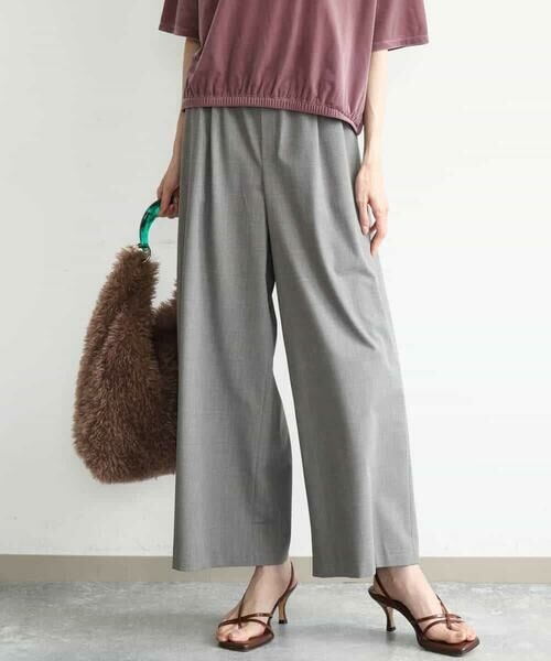 MK MICHEL KLEIN / エムケーミッシェルクラン その他パンツ | [洗える]ストレートワイドパンツ(チェック・無地) | 詳細7