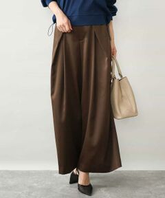 MK MICHEL KLEIN / エムケーミッシェルクラン その他パンツ | [洗える]サテンストレッチワイドパンツ