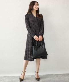 MK MICHEL KLEIN / エムケーミッシェルクラン ロング・マキシ丈ワンピース | [洗える]ダイヤ柄ジャージーワンピース
