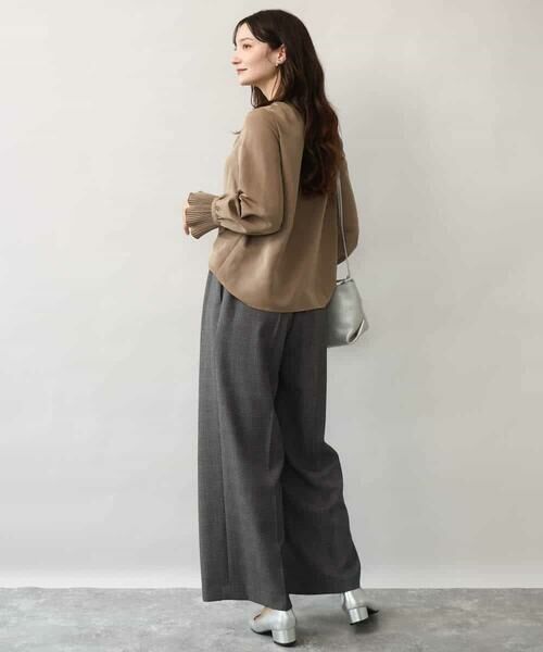 MK MICHEL KLEIN / エムケーミッシェルクラン チノ・ワークパンツ | [洗える/イージーケア/抗ピリング/ナチュラルストレッチ/ソフトタッチ]ストレートワイドシルエットパンツ（チェック） | 詳細12