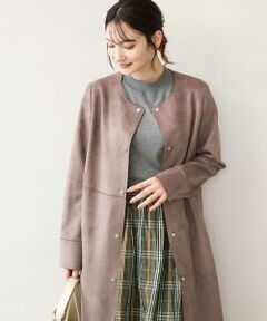 MK MICHEL KLEIN / エムケーミッシェルクラン その他アウター | [洗える]フェイクスウェードノーカラーコート