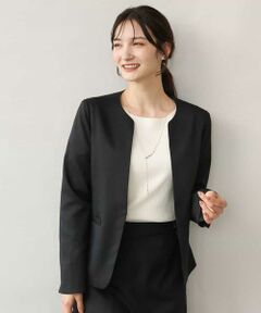 MK MICHEL KLEIN / エムケーミッシェルクラン ノーカラージャケット | [セットアップ対応/洗える]イージーツイル カラーレスジャケット