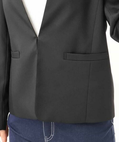 MK MICHEL KLEIN / エムケーミッシェルクラン ノーカラージャケット | [セットアップ対応/洗える]イージーツイル カラーレスジャケット | 詳細17