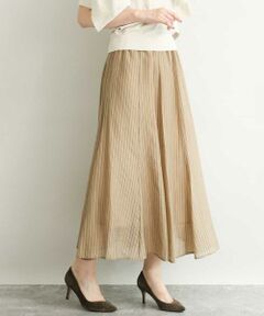 MK MICHEL KLEIN / エムケーミッシェルクラン ロング・マキシ丈スカート | [洗える]シアーストライプスカート