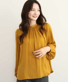 MK MICHEL KLEIN / エムケーミッシェルクラン シャツ・ブラウス | [洗える]起毛サテンバンドカラーブラウス