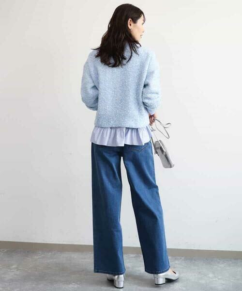 MK MICHEL KLEIN / エムケーミッシェルクラン シャツ・ブラウス | [洗える]フリルヘムデザインシャツブラウス（ブルー・ストライプ） | 詳細23