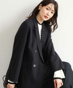 MK MICHEL KLEIN / エムケーミッシェルクラン テーラードジャケット | [洗える/イージーケア/抗ピリング/ナチュラルストレッチ]ダブルブレストジャケット（無地）