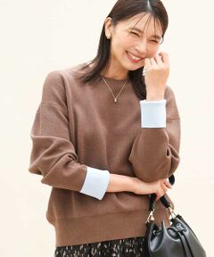 MK MICHEL KLEIN / エムケーミッシェルクラン ニット・セーター | [洗える]スウェットライク配色ニット