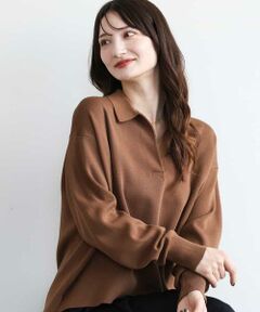 MK MICHEL KLEIN / エムケーミッシェルクラン ニット・セーター | [洗える]衿付きラガーニット