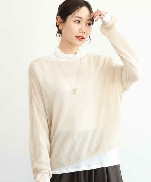 MK MICHEL KLEIN / エムケーミッシェルクラン ニット・セーター | [洗える]モヘアメッシュニット（ベージュ）