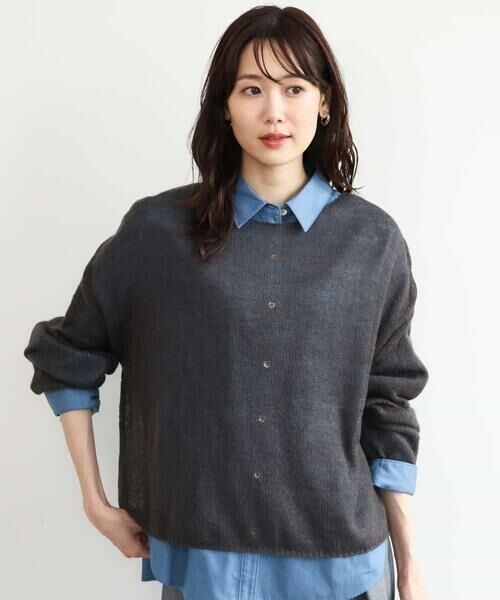 MK MICHEL KLEIN / エムケーミッシェルクラン ニット・セーター | [洗える]モヘアメッシュニット（グレー）