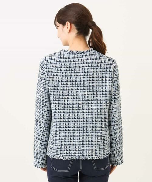 MK MICHEL KLEIN / エムケーミッシェルクラン ノーカラージャケット | [洗える]Vネックファンシーツイードジャケット | 詳細16