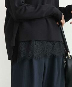 MK MICHEL KLEIN / エムケーミッシェルクラン カットソー | [洗える]レースヘムデザインカットソー