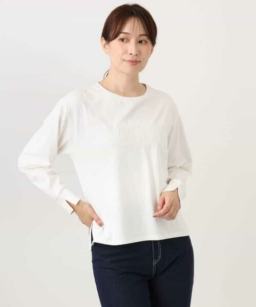MK MICHEL KLEIN / エムケーミッシェルクラン カットソー | [洗える]レース刺繍ロゴロンT | 詳細30
