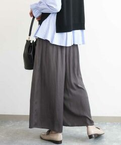 MK MICHEL KLEIN / エムケーミッシェルクラン その他パンツ | [洗える]起毛サテンワイドパンツ