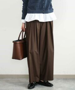 MK MICHEL KLEIN / エムケーミッシェルクラン チノ・ワークパンツ | [洗える]バレル風シルエット梳毛パンツ
