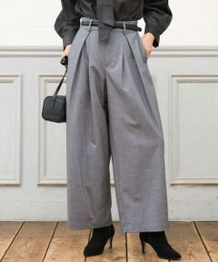 MK MICHEL KLEIN / エムケーミッシェルクラン チノ・ワークパンツ | [洗える]バレル風シルエット梳毛パンツ
