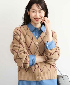 MK MICHEL KLEIN / エムケーミッシェルクラン カーディガン・ボレロ | [洗える]ウールジャガードアーガイル柄ニットカーディガン