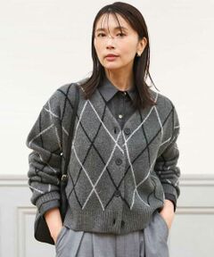 MK MICHEL KLEIN / エムケーミッシェルクラン カーディガン・ボレロ | [洗える]ウールジャガードアーガイル柄ニットカーディガン