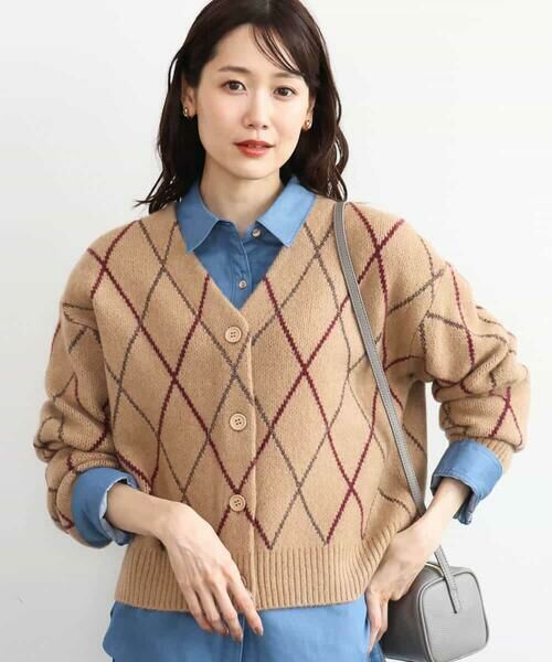 MK MICHEL KLEIN / エムケーミッシェルクラン カーディガン・ボレロ | [洗える]ウールジャガードアーガイル柄ニットカーディガン | 詳細19