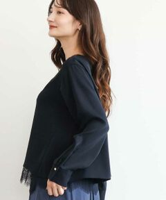 MK MICHEL KLEIN / エムケーミッシェルクラン シャツ・ブラウス | [撥水/洗える]レースキャミ付きツイルブラウス