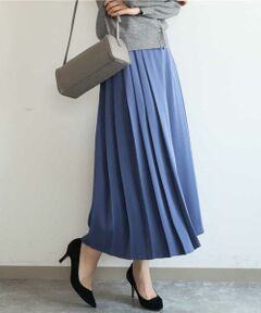 MK MICHEL KLEIN / エムケーミッシェルクラン その他パンツ | [撥水/洗える]サイドプリーツツイルワイドパンツ