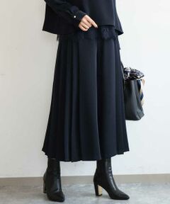 MK MICHEL KLEIN / エムケーミッシェルクラン その他パンツ | [撥水/洗える]サイドプリーツツイルワイドパンツ