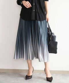 MK MICHEL KLEIN / エムケーミッシェルクラン ロング・マキシ丈スカート | [洗える]グラデーションデザインニットプリーツスカート
